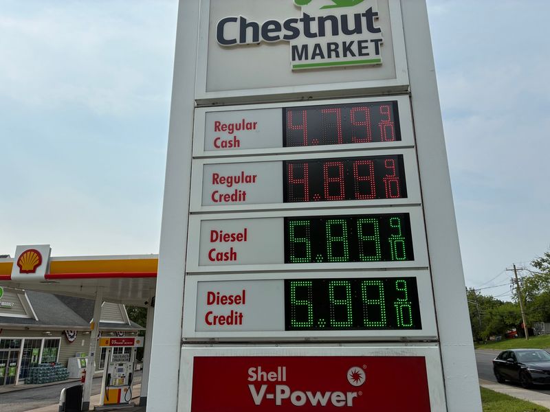 Regular gas cost $4.90 a gallon by credit card at the Chestnut Market station in Orangeburg, Rockland County, on Aug. 11, 2026. New York gas prices have exceeded $4 for more than four months due to the Iran war and are looming as a midterm election issue.