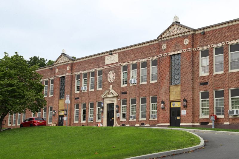 South Avenue Elementary School in Beacon on August 17, 2026. Dutchess County announced a $189,210 grant to replace sidewalks and add ADA accessibility to the school’s circular driveway.