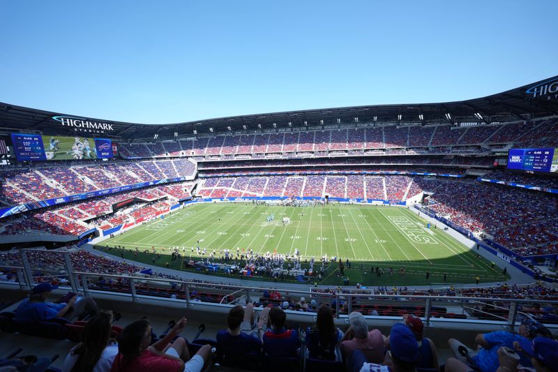 Aug 15, 2026; Orchard Park, New York, USA; A general view of the stadium during the second half between the Carolina Panthers and the Buffalo Bills at New Highmark Stadium.