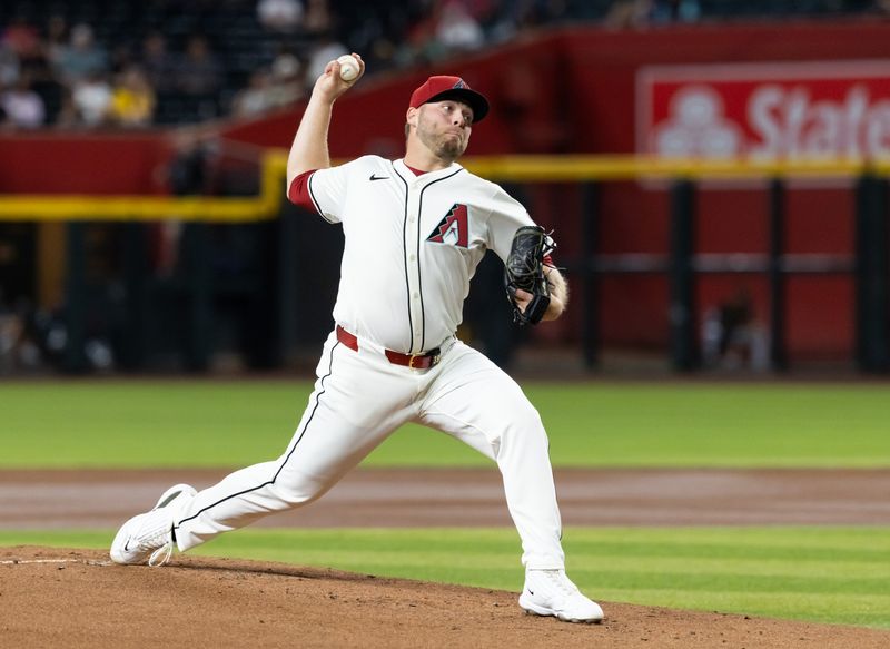 FILE PHOTO: May 27, 2025; Phoenix, Arizona, USA; Arizona Diamondbacks pitcher Corbin Burnes against the Pittsburgh Pirates at Chase Field. Mandatory Credit: Mark J. Rebilas-Imagn Images