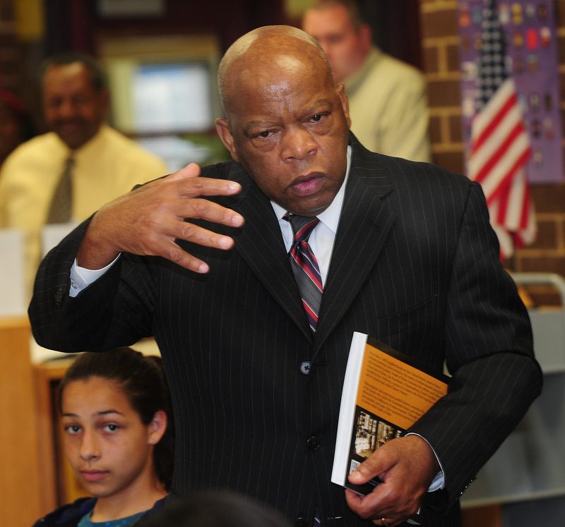 John Robert Lewis (February 21, 1940 - July 17, 2020) served in the United States House of Representatives for Georgia's 5th congressional district from 1987 until his death in 2020. Congressman John Lewis came to Spartanburg's Carver Junior High School on May 11, 2009.  Lewis spoke on a wide range of subjects from his life as a civil rights activist to his career as a congressman.