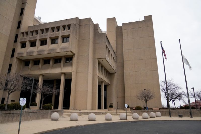 The main entrance at the U.S. Environmental Protection Agency’s Andrew W. Breidenbach Environmental Research Center in Cincinnati on Feb. 14, 2023.