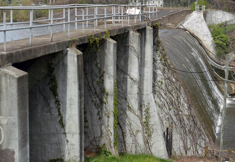 The Wolf Creek Dam is seen April 27, 2023.