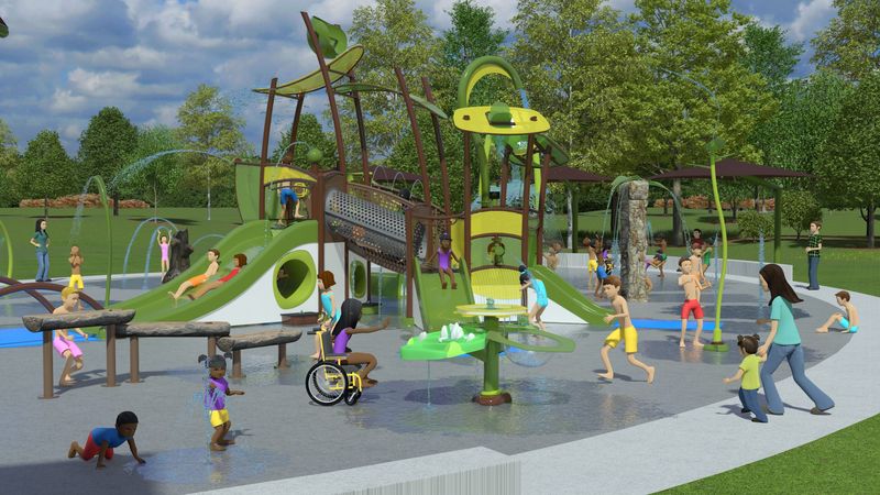 A rendering of the West Chester Township Splash Park, which closed on Aug. 7 and will be closed until further notice due to "operational issues" and reported injuries.