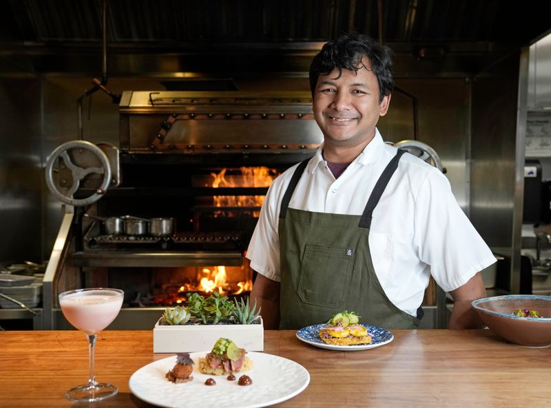 June 21, 2023; Columbus, Oh., USA;  Chef Avishar Barua runs Agni, open for dinner Wednesday through Sunday at 716 S. High Street in Columbus. Agni's six-course tasting menu is available with vegetarian and gluten-free adjustments.