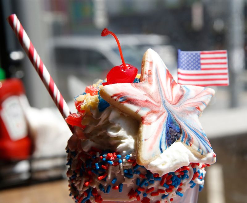 The Firecracker milkshake at Lola's Cafe in New Paltz on June 28, 2019.