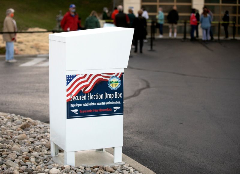 Republican candidates for Ohio Secretary of State say they would push to end election drop boxes like this one in Warren County.
