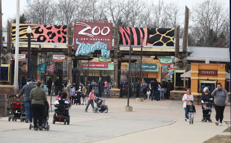 Front entrance to the Columbus Zoo and Aquarium photographed March 9, 2021.