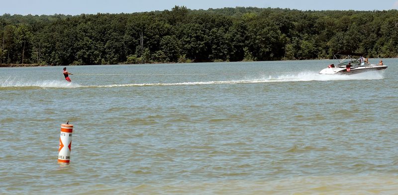 A water skiier enjoys the water at West Branch State Park on Tuesday, July 2.
Kevin Graff, Record-Courier the-review.com