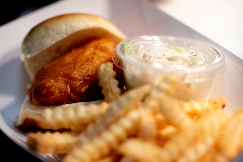 Rejoice! It's fish fry time again in Cincinnati. Pictured: A cod slider with fries at the St. Catherine of Siena Church fish fry in 2022.