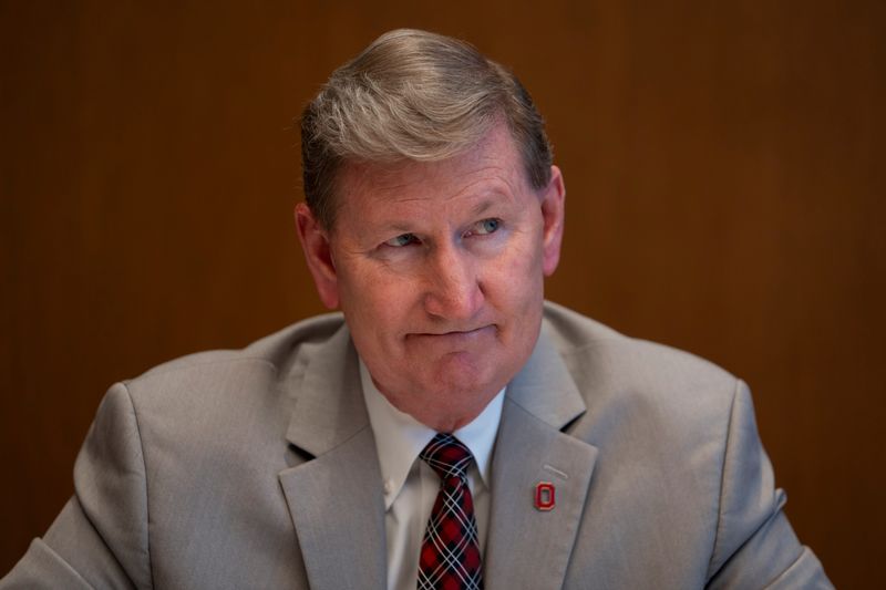 Aug 24, 2023; Columbus, Ohio, USA; Ohio State University’s next president, Walter "Ted" Carter Jr., talks about his experience and goals for leading the school.