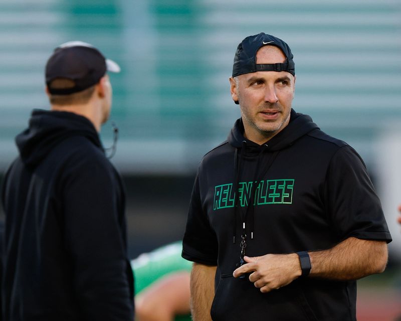 Geron Stokes, the former coach of the Dublin Coffman football team, at a game in November 2023.