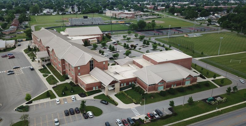 June 9, 2022; Columbus, Ohio, USA; Franklin Heights High School in Columbus. It is 1 of 5 high schools in the South-Western City Schools district. The mascot is the Golden Falcon. Mandatory Credit: Doral Chenoweth-The Columbus Dispatch