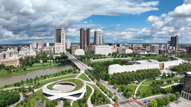 The Downtown Columbus skyline along the Scioto River