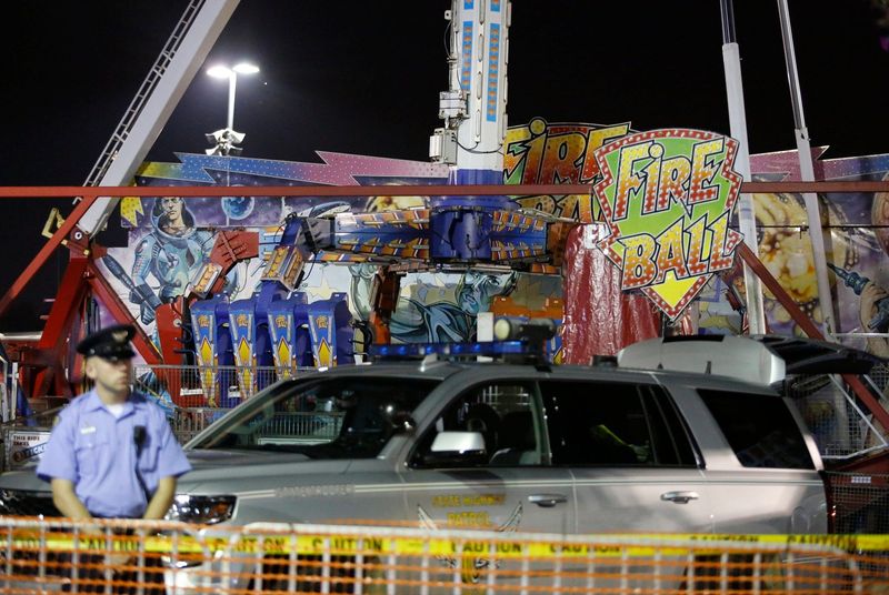 One man has reportedly died and seven others were injured when an amusement park ride, the Fireball, malfunctioned Wednesday evening at Ohio State Fair in Columbus on July 26, 2017. [Barbara J. Perenic/Dispatch]