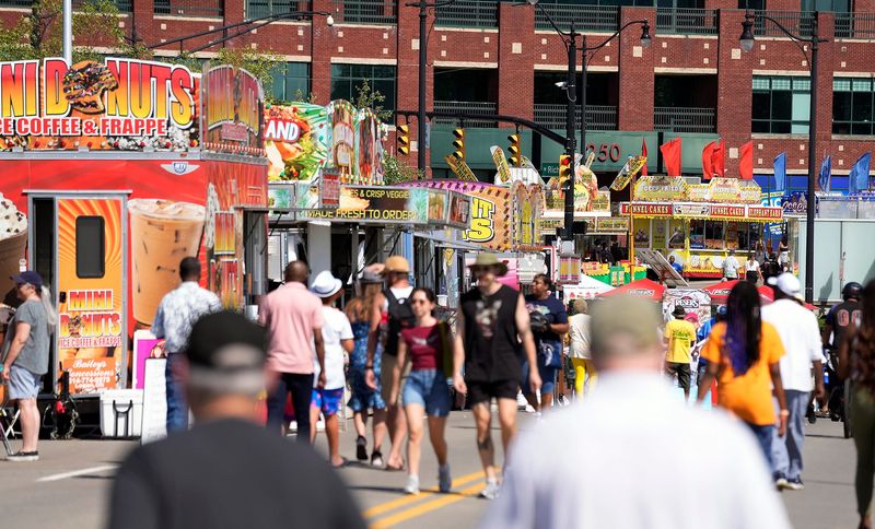 Jul 19, 2024; Columbus, Ohio, USA; The 2024 Jazz and Rib Fest along the Scioto Mile in Bicentennial Park and West Bank Park.