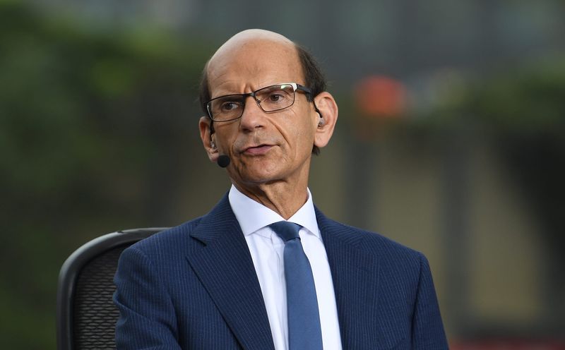 Paul Finebaum, radio and ESPN television personality, gets ready to speak on television near activities outside the Superdome, before of the College Football Playoff National Championship game in New Orleans Monday, January 13, 2020.

Pregame Fans Clemson Lsu Football Cfp National Championship New Orleans