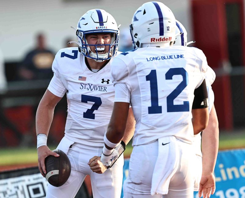 Former St. Xavier quarterback Chase Herbstreit (7) is on the football roster at the University of Michigan in 2025.