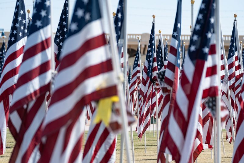 The Tempe Healing Field memorializes the lives lost in the September 11 terrorist attacks, with hundreds of American flags.
