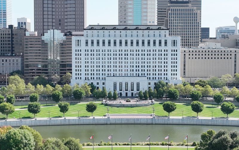 Sep 13, 2024; Columbus, OH, USA; The Ohio Supreme Court building on the Scioto Mile in downtown Columbus, Ohio.