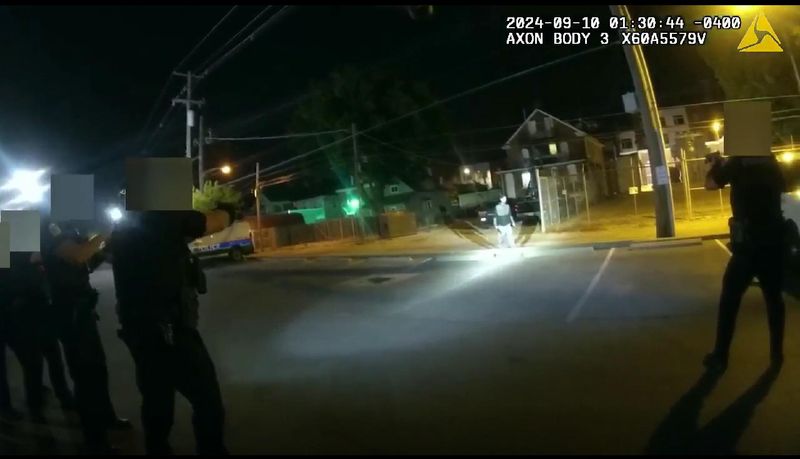 Lamine Mahmoudi, 34, seconds before being shot and killed by Columbus police.