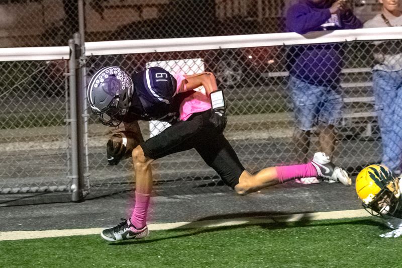 Ross' Mason Englund catches a touchdown.