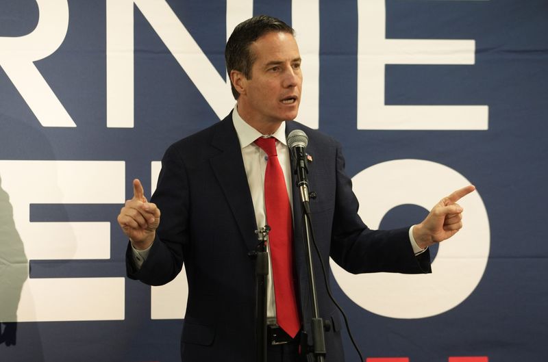 U.S. Senator Bernie Moreno makes a campaign stop in Columbus in 2024 when he was a candidate. Moreno on Aug. 7 called for the CEO of Intel to resign because of his alleged ties to China.