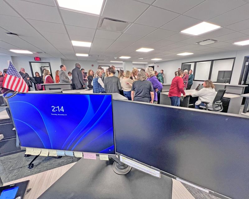 Visitors tour the new Clerk of Courts offices after a ribbon cutting ceremony Thursday afternoon.