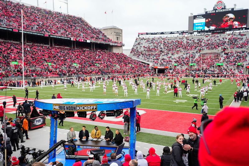 FOX Big Noon Kickoff was live inside the Ohio Stadium prior to the game between the Ohio State Buckeyes and the Indiana Hoosiers at Ohio Stadium on Saturday, Nov. 23, 2024 in Columbus, Ohio.