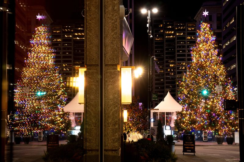 The Christmas tree at Fountain Square in 2024.