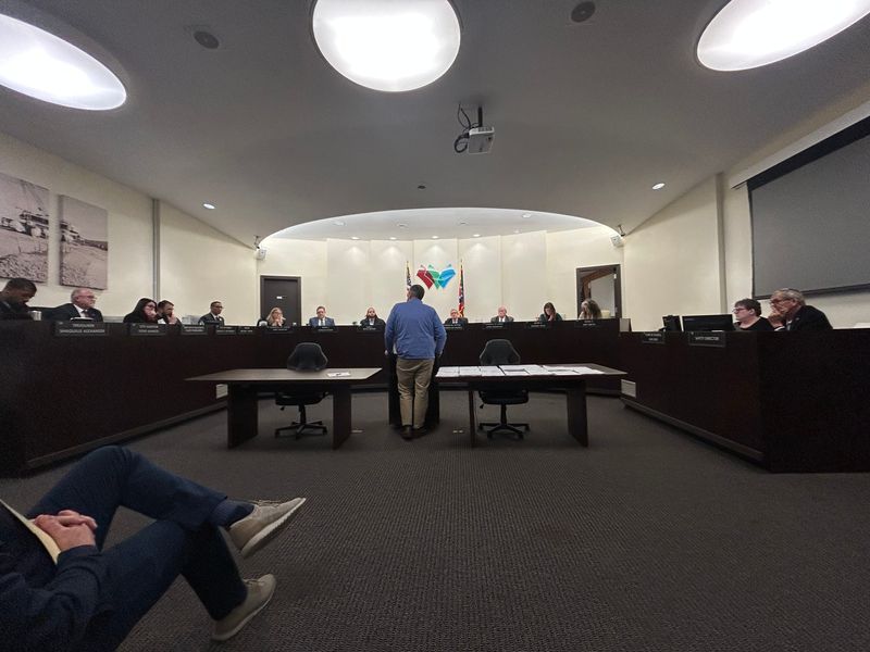 Jay McDonald, president of the Ohio State Lodge for the Fraternal Order of Police, urges city council members on Dec. 17 to pass a resolution to investigate the work environment of the Whitehall police. City Council voted 6-1 Tuesday night against the resolution.