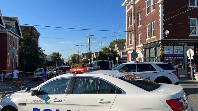 Cincinnati police are on the scene of a reported shooting on Woodburn Avenue near Blair Avenue in Evanston, a few blocks from Walnut Hills High School.