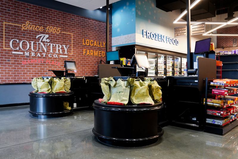 The checkout lanes at Country Meat Co. Marketplace, Wednesday, Feb. 26, 2025, in Avondale.