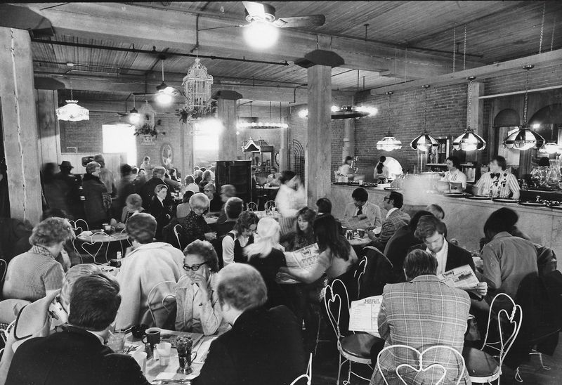 Customers pack Barnhill's Ice Cream Parlor & Hamburger Emporium on April 14, 1975, at Quaker Square in Akron. The shopping center opened two weeks earlier.