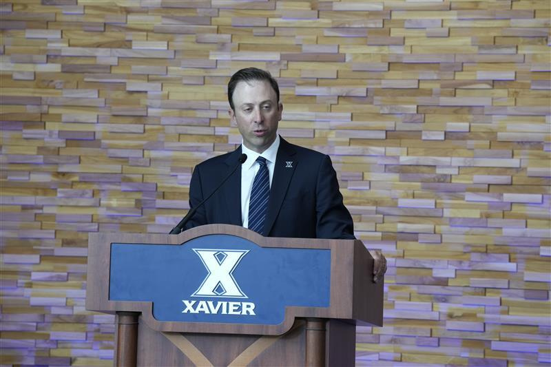 Richard Pitino speaks after being introduced as the new Xavier men's basketball head coach on Tuesday, April 1, 2025.