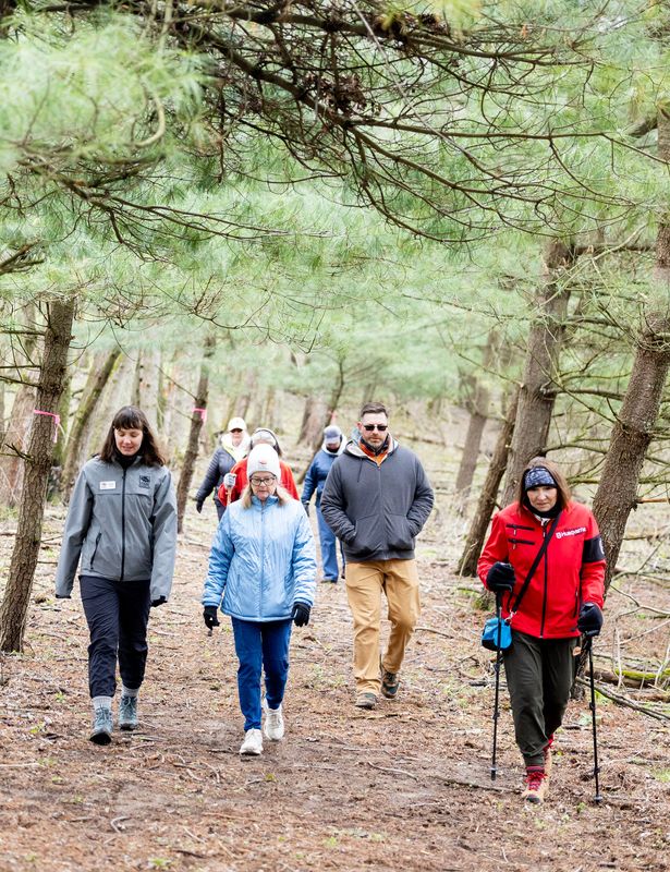 Hikers walk through Pike Ridge Park in Pike Township.