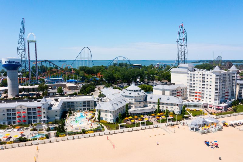 Hotel Breakers at Cedar Point has 669 rooms and suites, and direct access to a mile-long white sand beach.