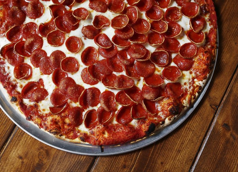 Pepperoni pizza from Sexton's Pizza, at 5880 Evans Farm Drive in Lewis Center.