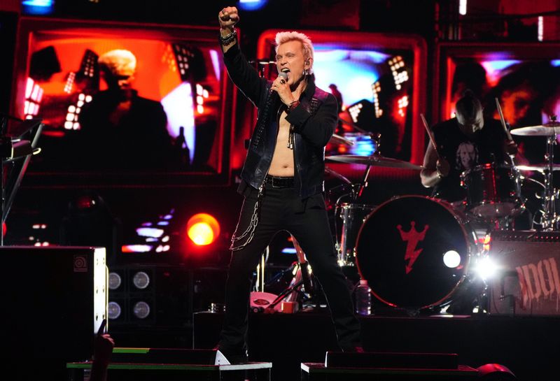 Billy Idol performs during his Nice Day to Tour Again! show at the Talking Stick Resort Amphitheatre Apr 30, 2025, Phoenix, Ariz.