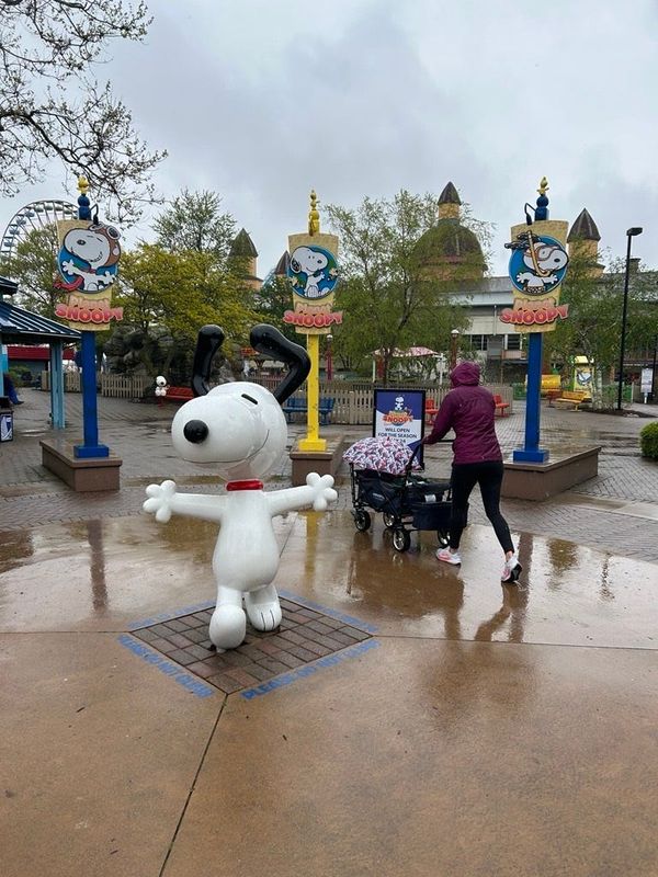 Snoopy greets guests at Cedar Point's Opening Day.