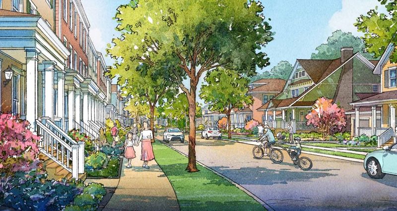 This rendering from 2021 shows a proposal form Lifestyle Communities to develop the former United Methodist Children's Home site in Worthington. A panel of appeals court judges sided with the city in the latest update in a multi-year legal battle.