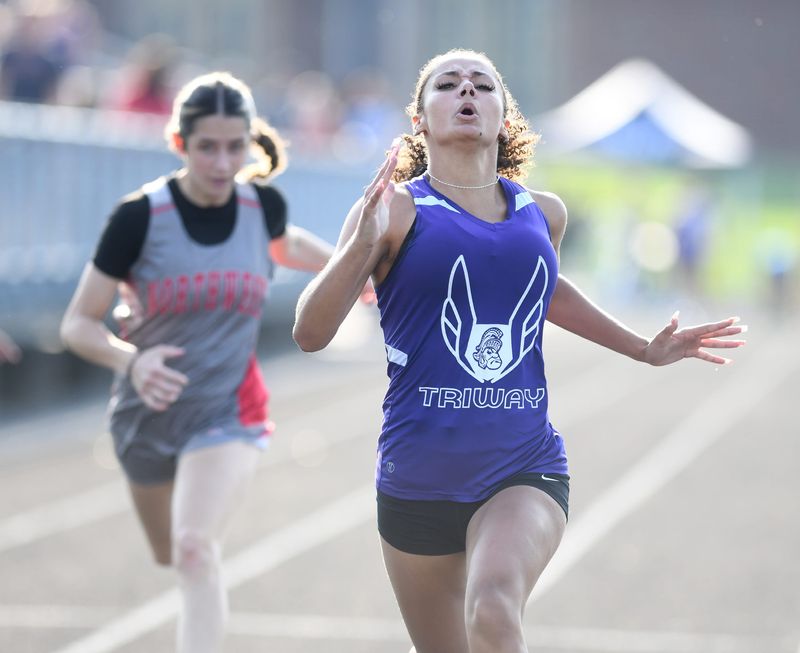 Triway junior Cierra Kemery running at last year's PAC track championship meet.