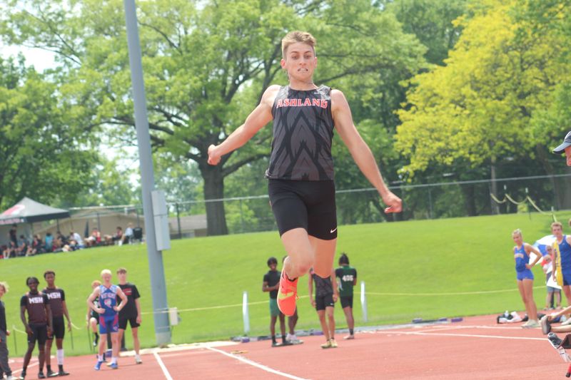 Ashland's Dakota Kruty in the long jump.