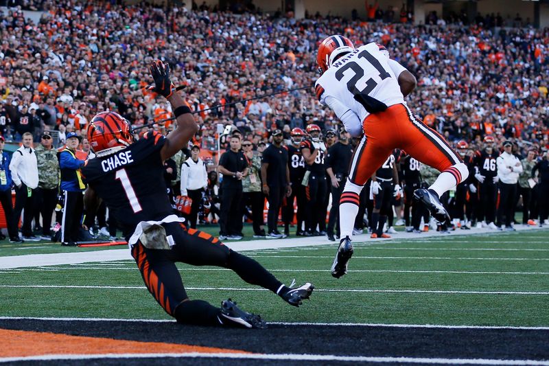 Cleveland Browns defensive back Denzel Ward against the Cincinnati Bengals