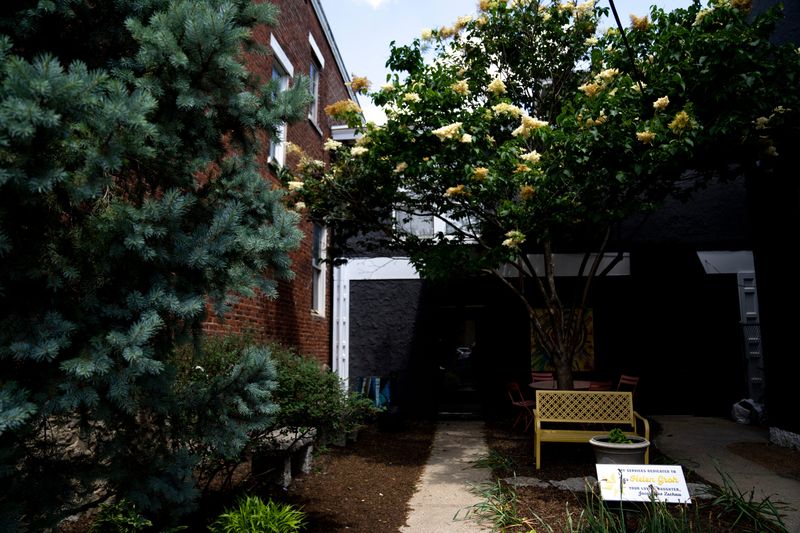 A view of the outdoor space for survivors of abuse at the ION Center for Violence Prevention in Covington, Ky., on Thursday, May 29, 2025.