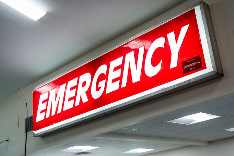 The former emergency sign from Dover's Union Hospital can be found in Bob Smith's vast colletion of items from his 50 year career as a funeral home director and ambulance service operator.