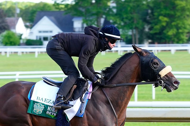 Baeza trains ahead of the 157th running of the Belmont.