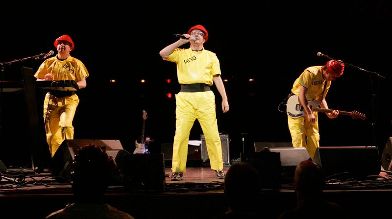 Devo performs in 2008 at the Akron Civic Theatre.
