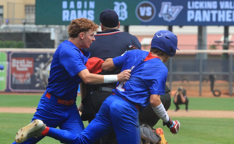 Licking Valley beats Badin 2-1 in nine innings in a Division III state semifinal at Canal Park on June 13, 2025.