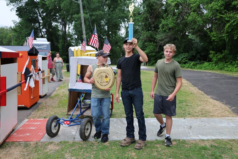 The 2025 Zane's Trace Commemoration opened June 13, with its inaugural Great Outhouse Race. The competition featured five local groups and businesses with their homemade outhouse buggies. The race was won by Brayden Starcher, Aiden Cross, and Viper Funk.
